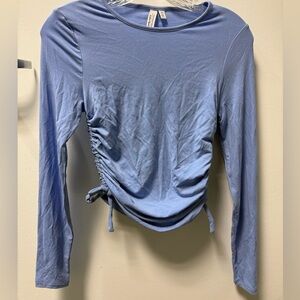 & other stories Los Angeles Blue Long Sleeve Ruched Top